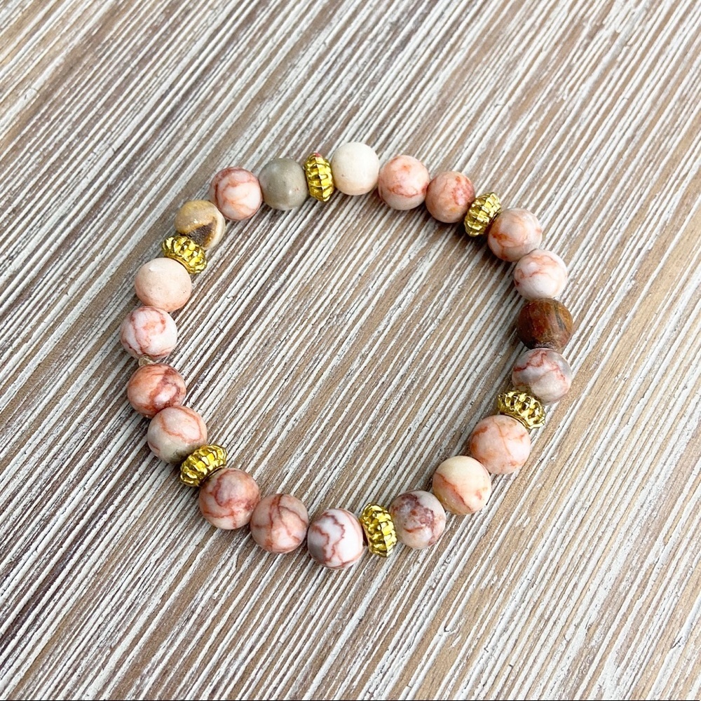 Redline marble bead bracelet